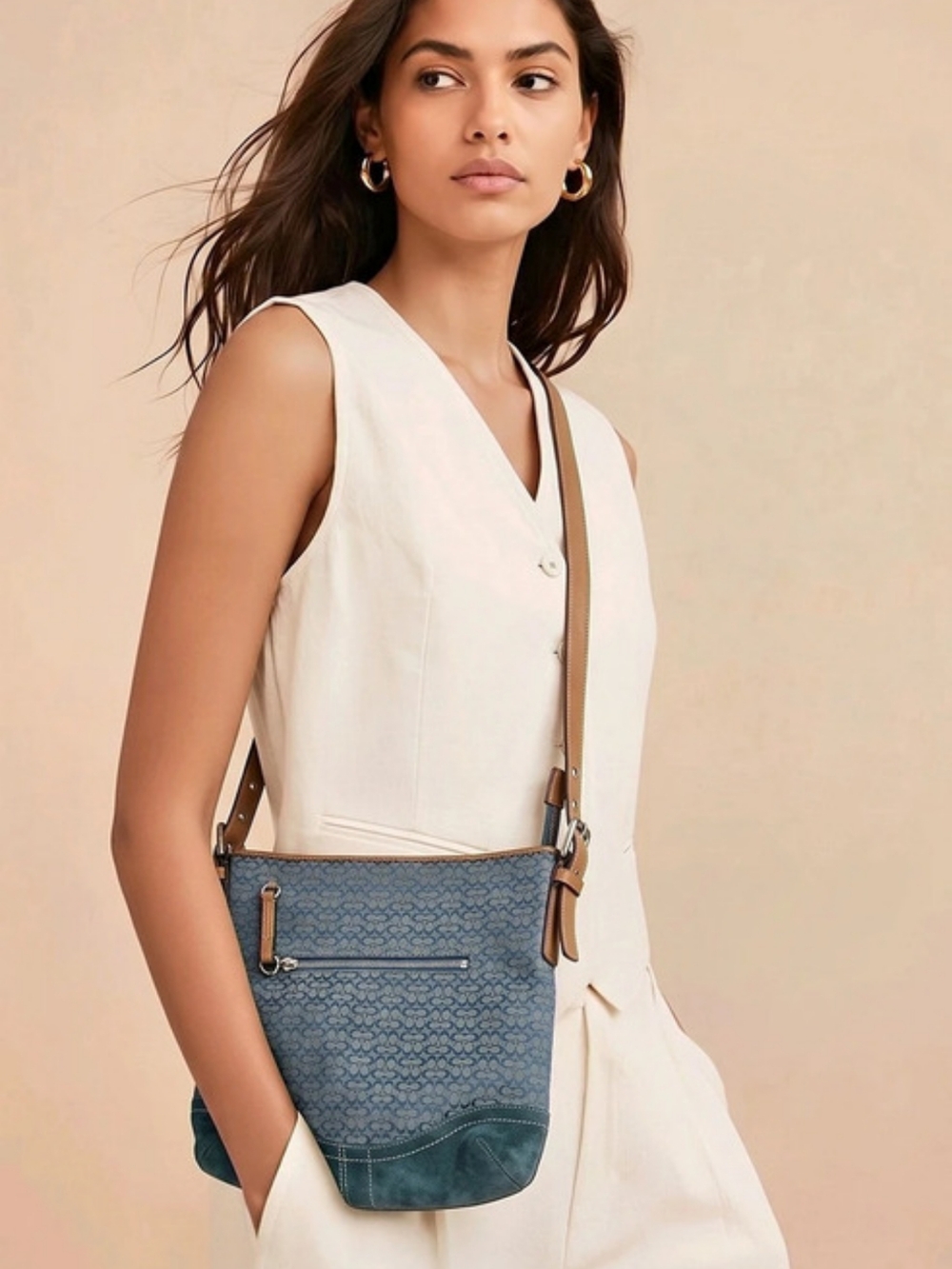Coach Blue & Green Crossbody Bag